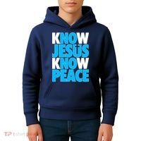 Inspirational Know Jesus Know Peace Kids Hoodie thumb 4