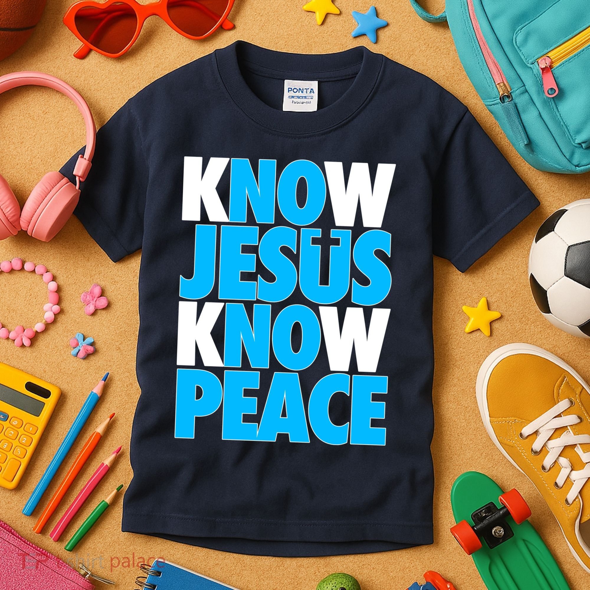 Inspirational Know Jesus Know Peace Kids T-Shirt