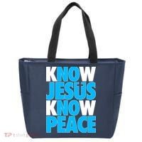 Inspirational Know Jesus Know Peace Tote Bag thumb 0