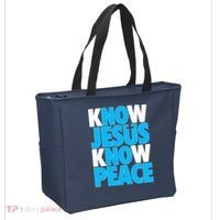 Inspirational Know Jesus Know Peace Tote Bag thumb 2