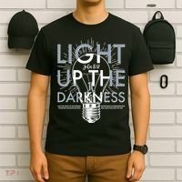 Inspirational Light Up The Darkness John 8:12 T-Shirt thumb 6
