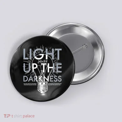 Inspirational Light Up The Darkness John 8:12 Button