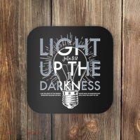 Inspirational Light Up The Darkness John 8:12 Coaster thumb 0