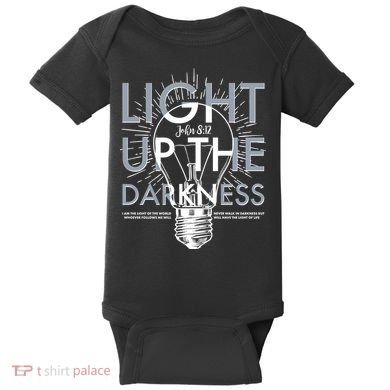 Inspirational Light Up The Darkness John 8:12 Baby Bodysuit