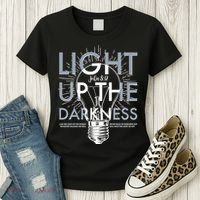 Inspirational Light Up The Darkness John 8:12 Women's T-Shirt thumb 3