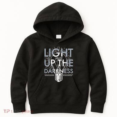 Inspirational Light Up The Darkness John 8:12 Kids Hoodie
