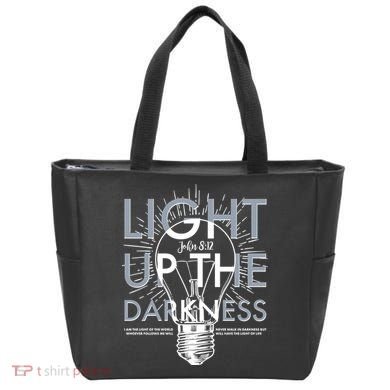 Inspirational Light Up The Darkness John 8:12 Tote Bag