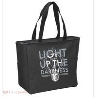 Inspirational Light Up The Darkness John 8:12 Tote Bag thumb 2