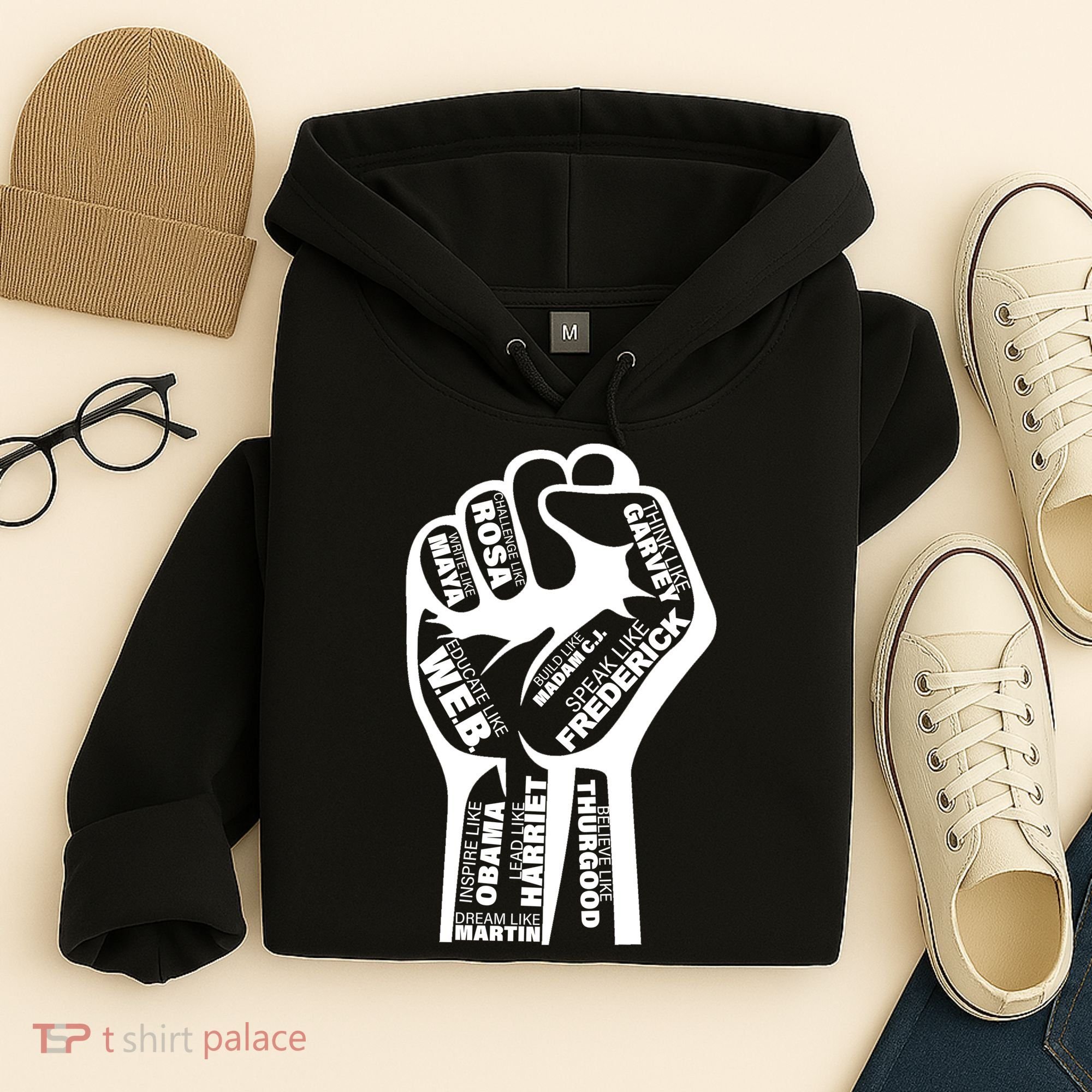 Inspirational People Black History Month Fist Hoodie