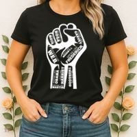 Inspirational People Black History Month Fist Women's T-Shirt thumb 2