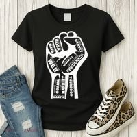 Inspirational People Black History Month Fist Women's T-Shirt thumb 3