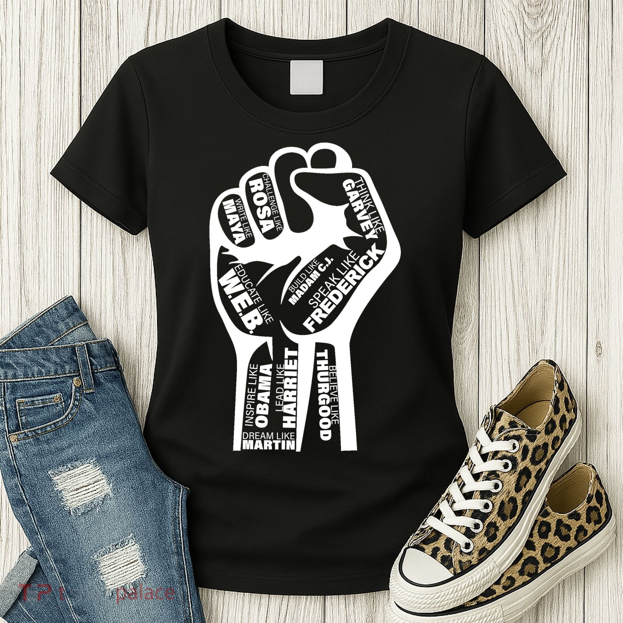 Inspirational People Black History Month Fist Women's T-Shirt