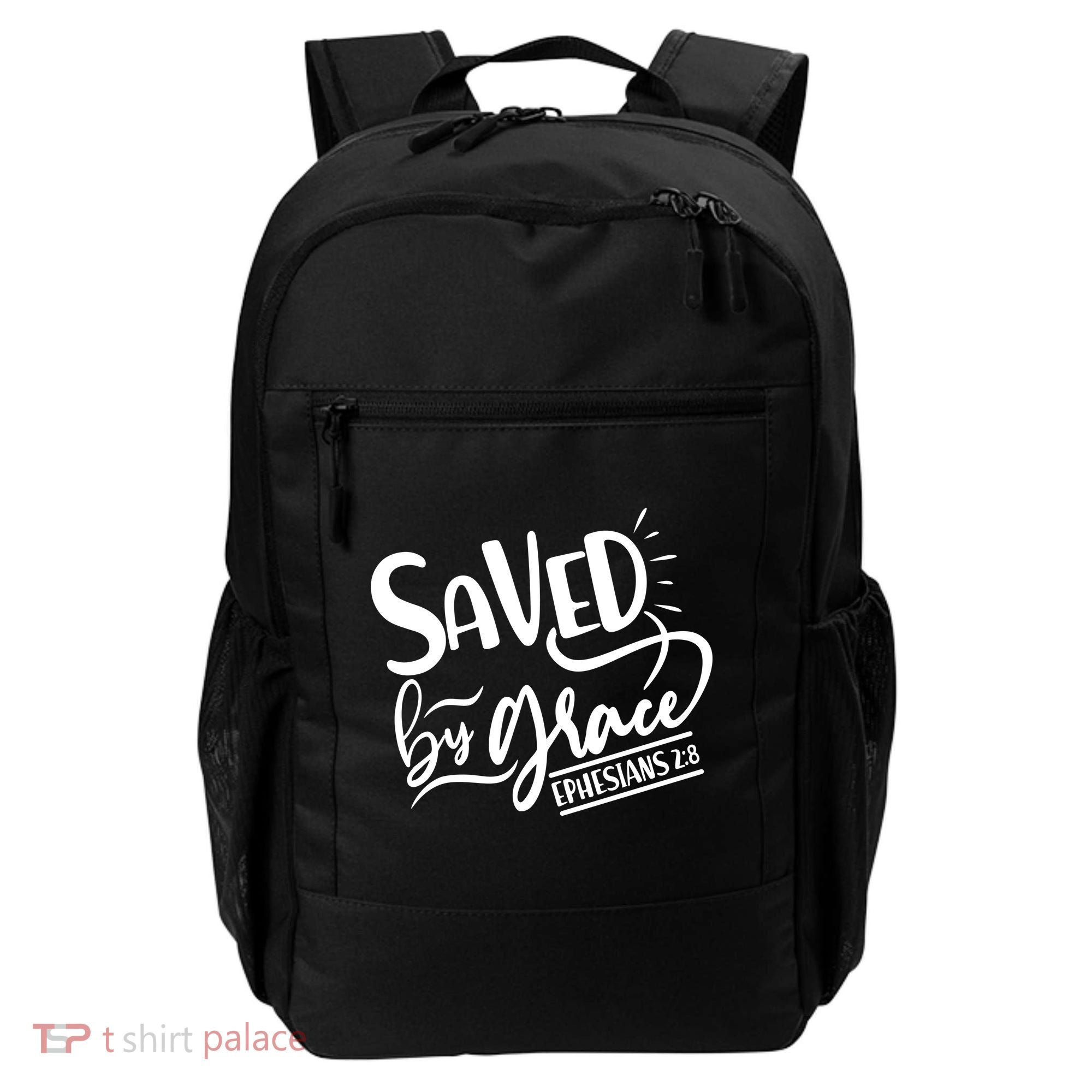 Inspirational Saved by Grace Ephesians 2:8 Backpack