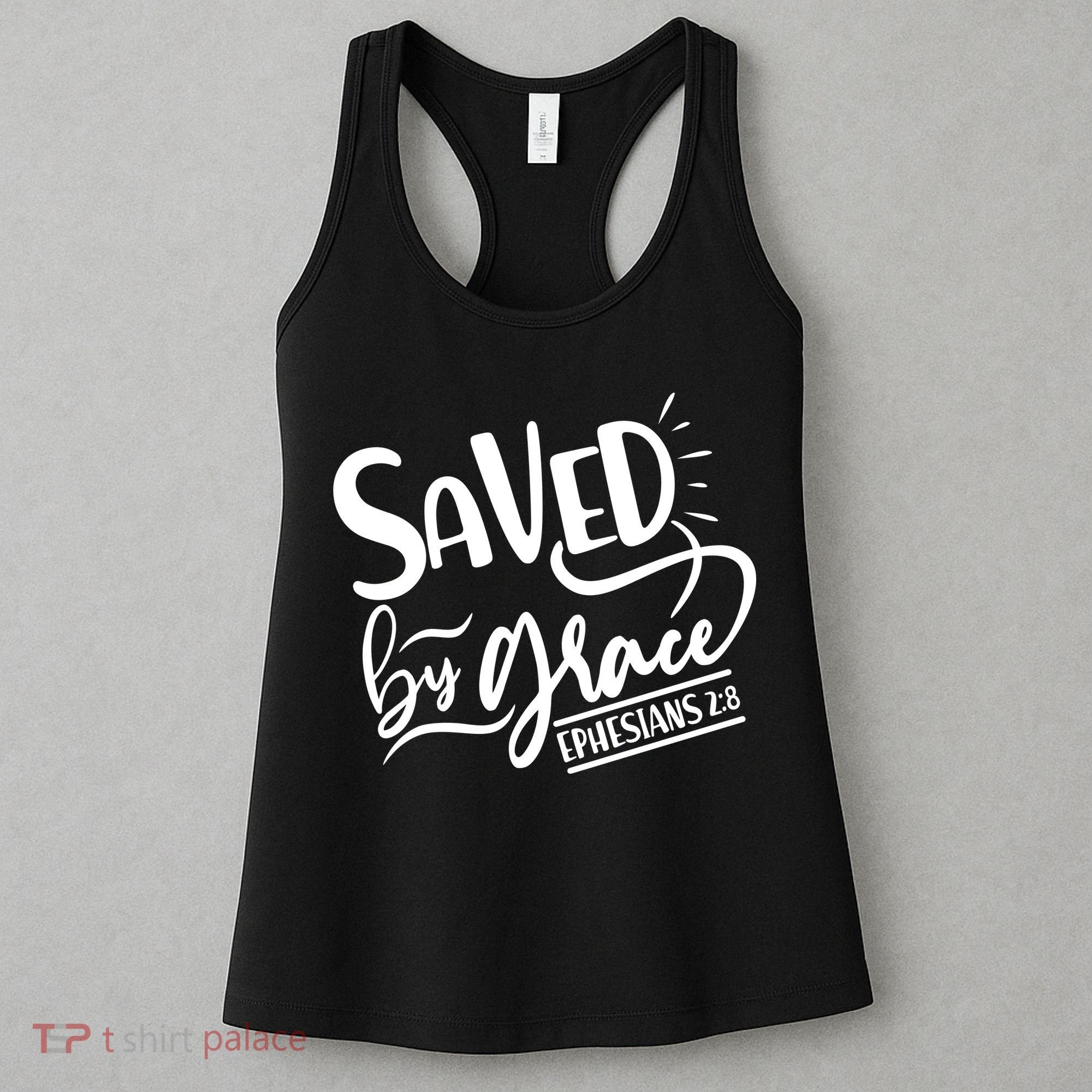 Inspirational Saved by Grace Ephesians 2:8 Women's Tank Top