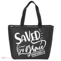 Inspirational Saved by Grace Ephesians 2:8 Tote Bag thumb 0