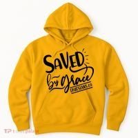 Inspirational Saved by Grace Ephesians 2:8 Hoodie thumb 0