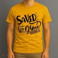 Inspirational Saved by Grace Ephesians 2:8 T-Shirt thumb 3