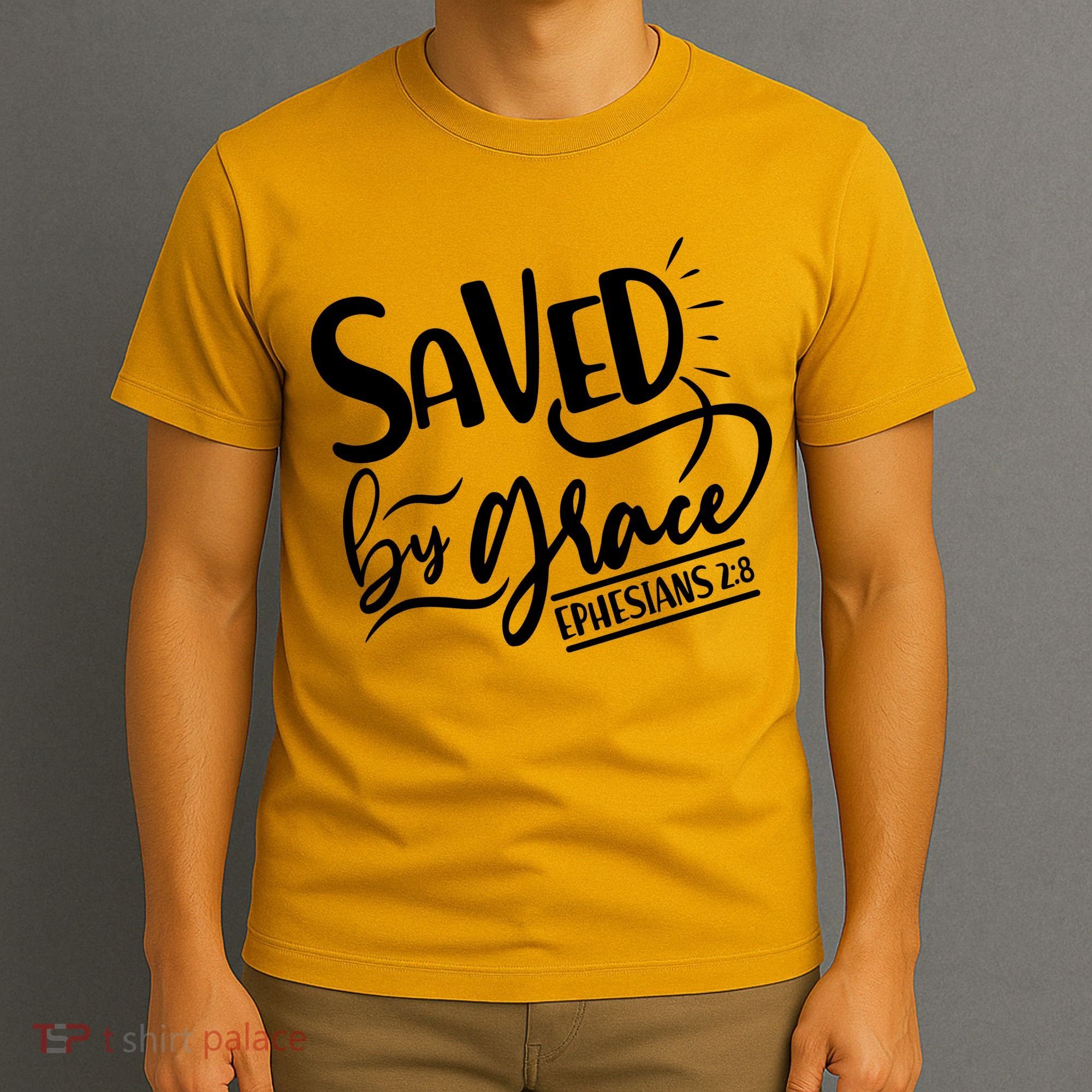 Inspirational Saved by Grace Ephesians 2:8 T-Shirt