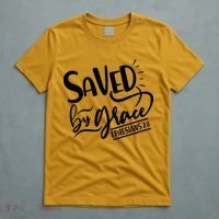 Inspirational Saved by Grace Ephesians 2:8 T-Shirt thumb 5