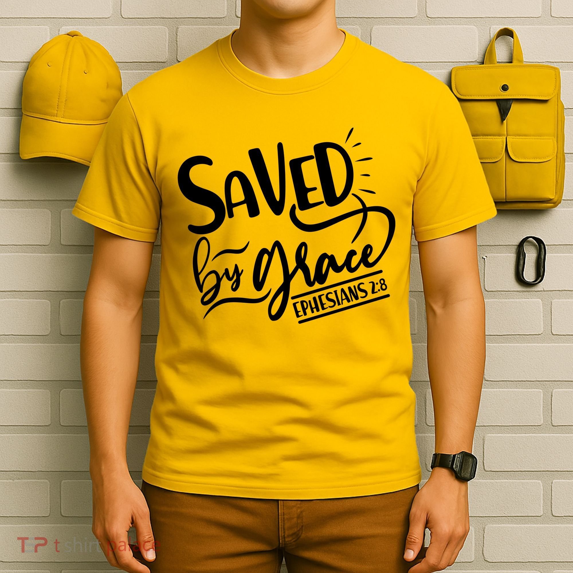 Inspirational Saved by Grace Ephesians 2:8 T-Shirt