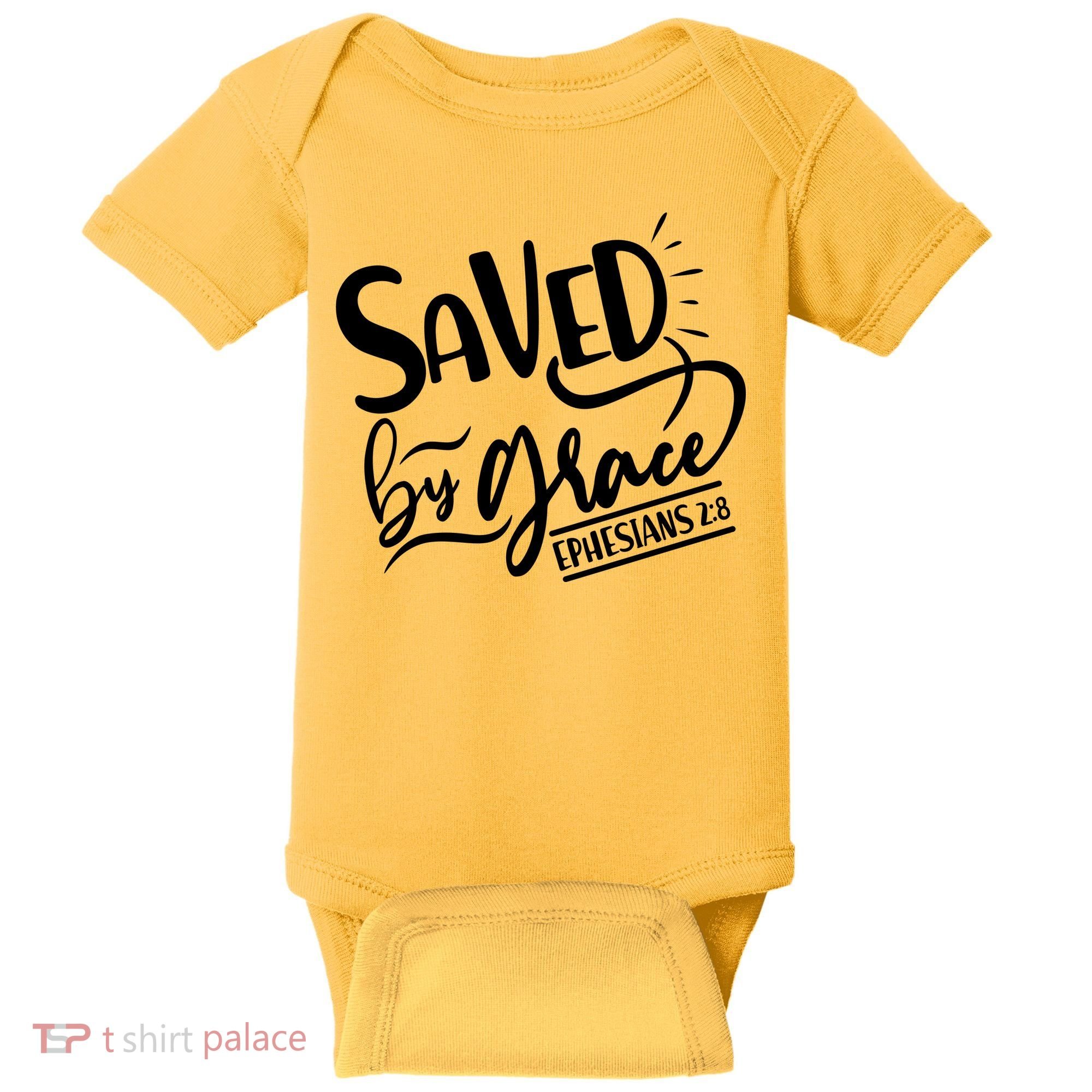 Inspirational Saved by Grace Ephesians 2:8 Baby Bodysuit