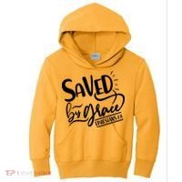 Inspirational Saved by Grace Ephesians 2:8 Kids Hoodie thumb 0