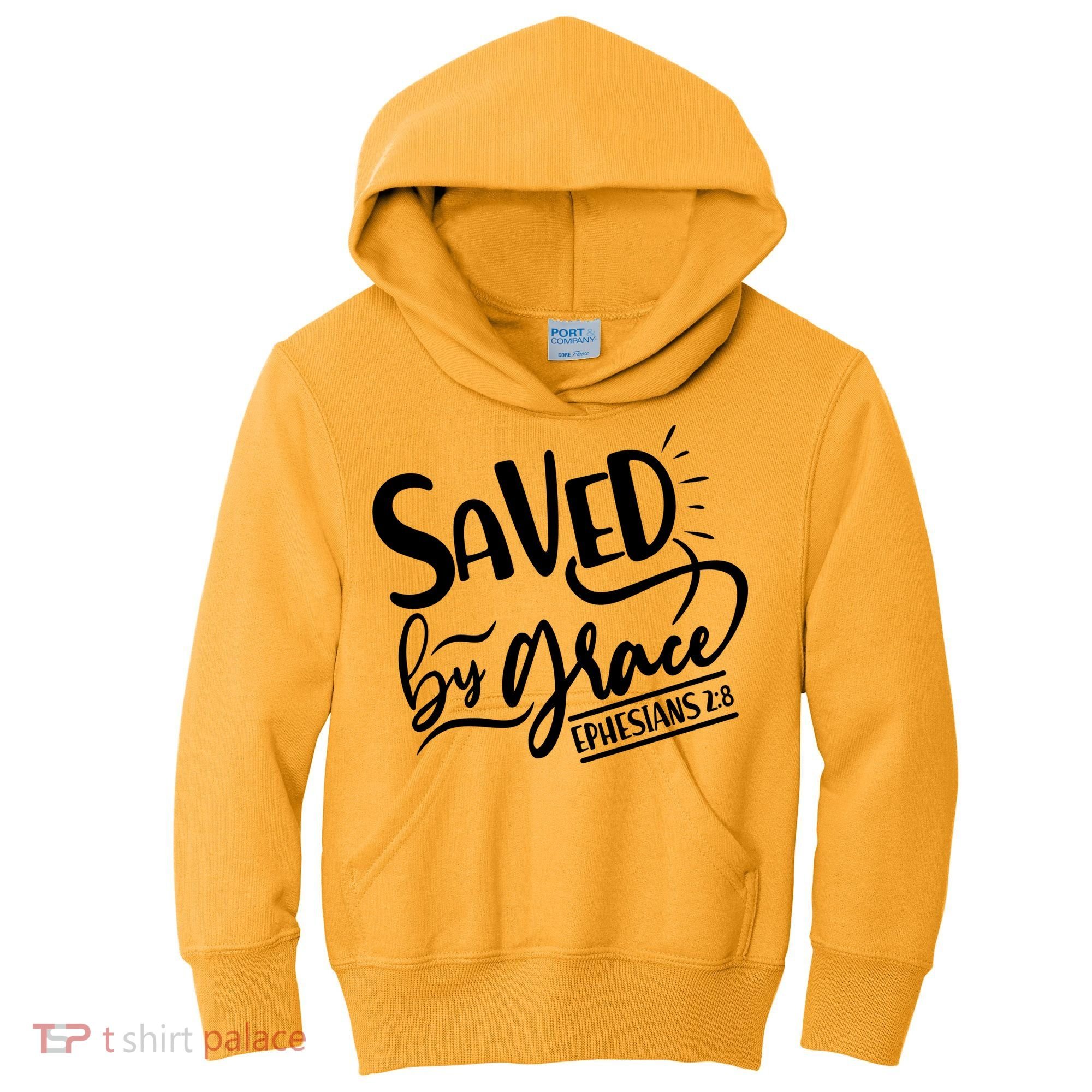 Inspirational Saved by Grace Ephesians 2:8 Kids Hoodie