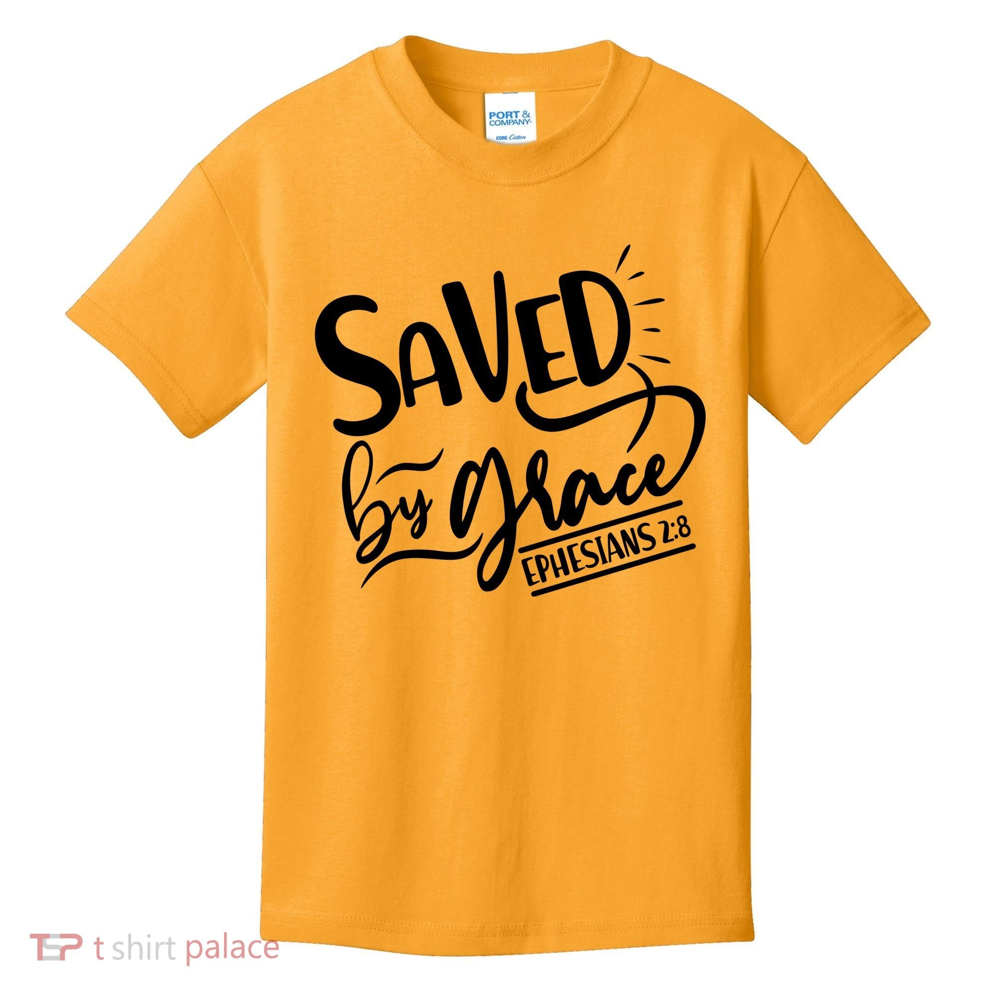Inspirational Saved by Grace Ephesians 2:8 Kids T-Shirt