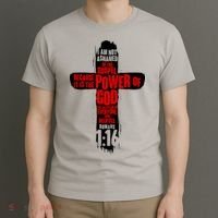 Inspirational The Power Of God Cross Romans 1:16 T-Shirt thumb 3