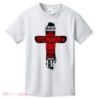 Inspirational The Power Of God Cross Romans 1:16 Kids T-Shirt thumb 0