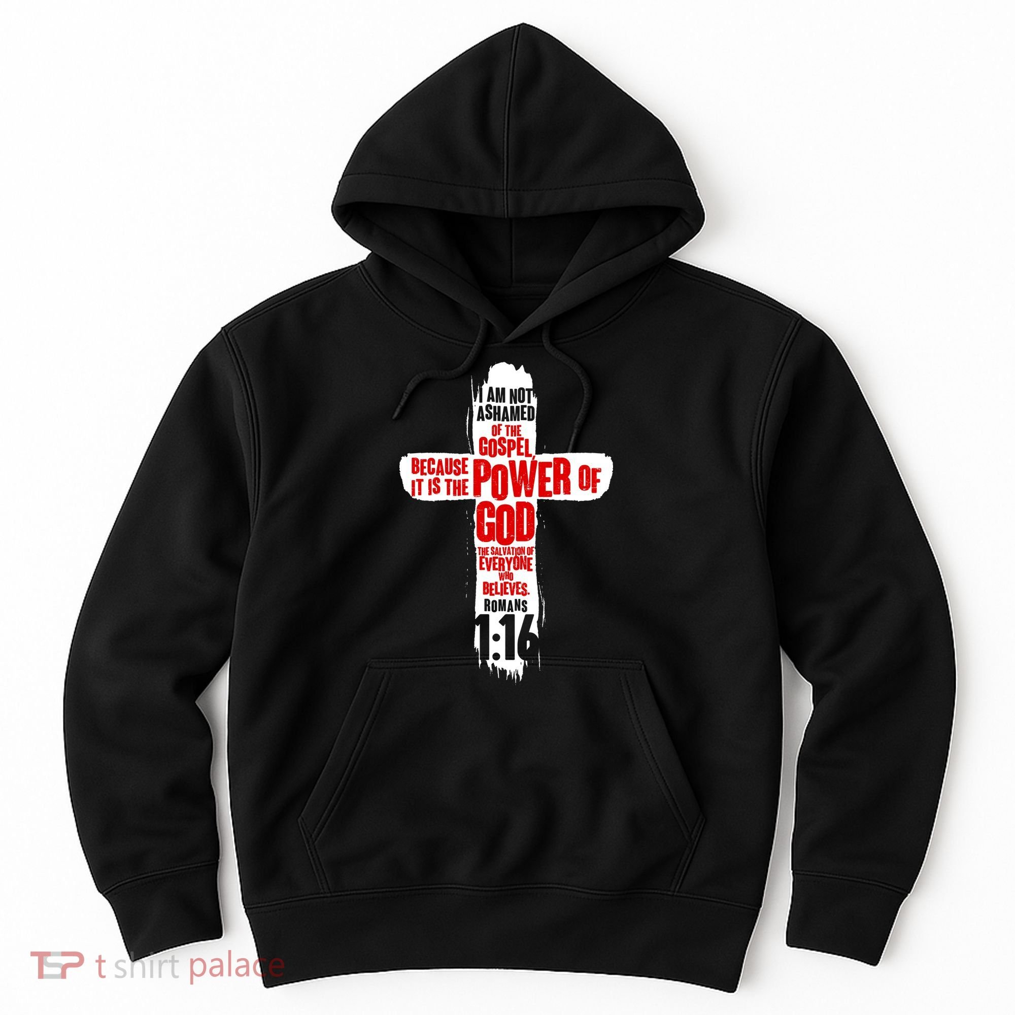 Inspirational The Power Of God Cross Romans 1:16 Hoodie