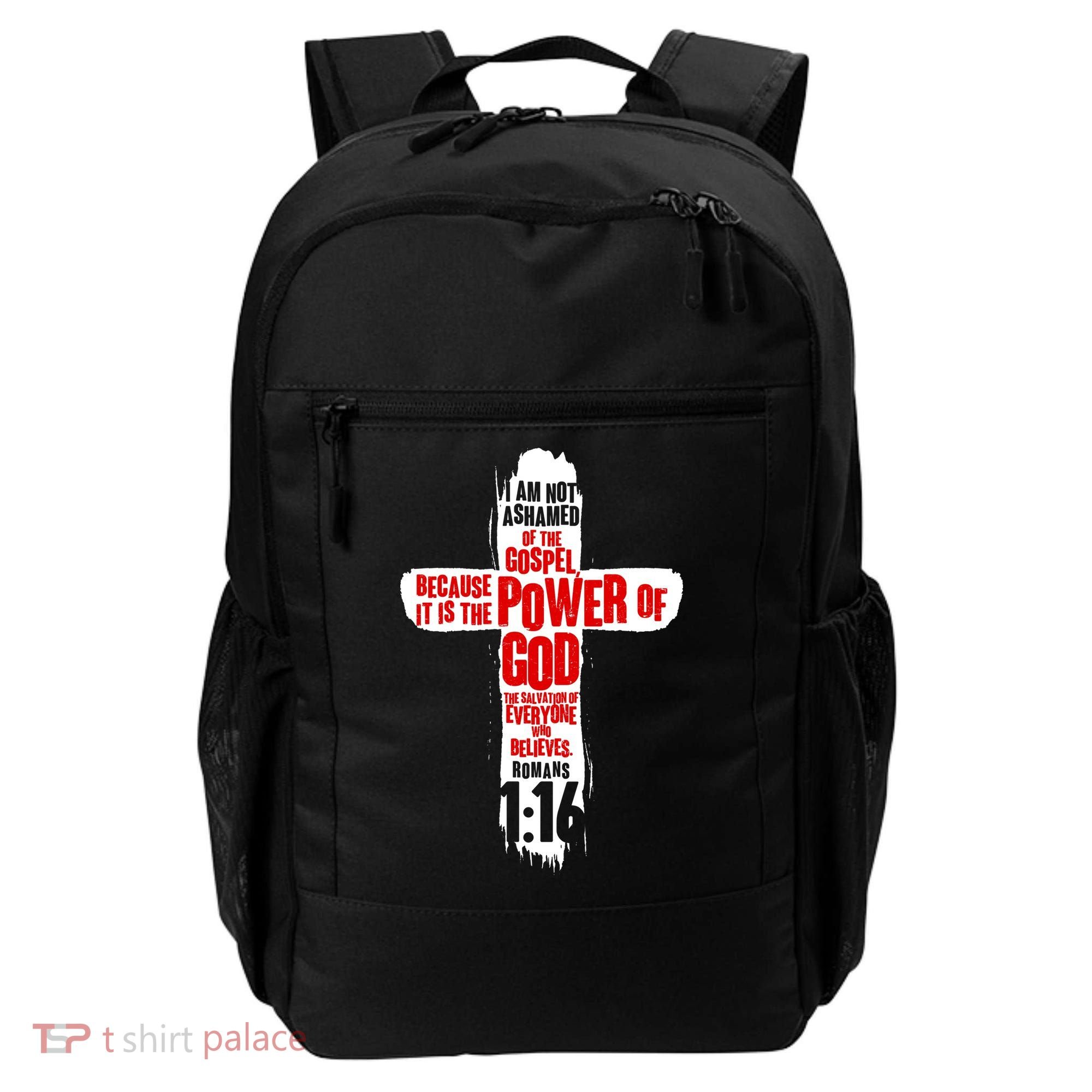 Inspirational The Power Of God Cross Romans 1:16 Backpack