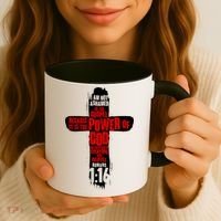 Inspirational The Power Of God Cross Romans 1:16 Coffee Mug thumb 3