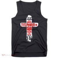 Inspirational The Power Of God Cross Romans 1:16 Tank Top thumb 0