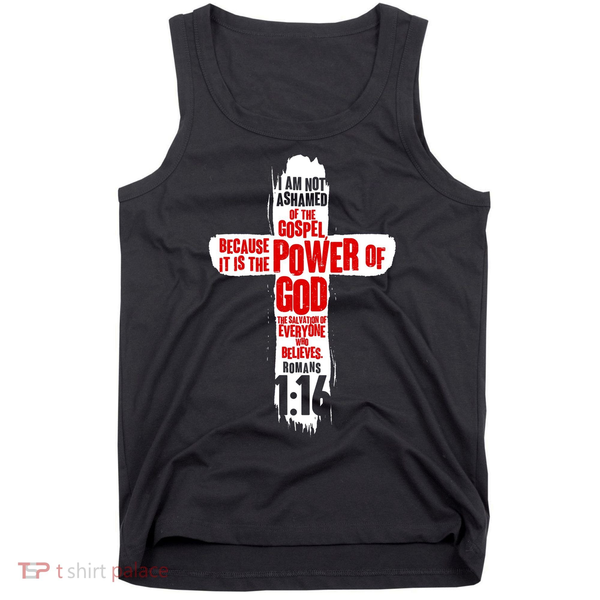 Inspirational The Power Of God Cross Romans 1:16 Tank Top