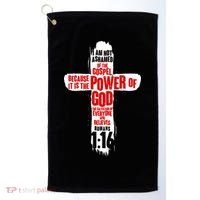 Inspirational The Power Of God Cross Romans 1:16 Golf Towel thumb 0