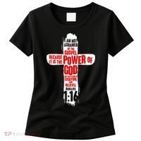 Inspirational The Power Of God Cross Romans 1:16 Women's T-Shirt thumb 0