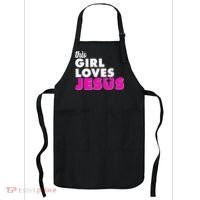 Inspirational This Girl Loves Jesus Apron thumb 0