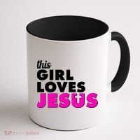 Inspirational This Girl Loves Jesus Coffee Mug thumb 1