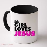 Inspirational This Girl Loves Jesus Coffee Mug thumb 0