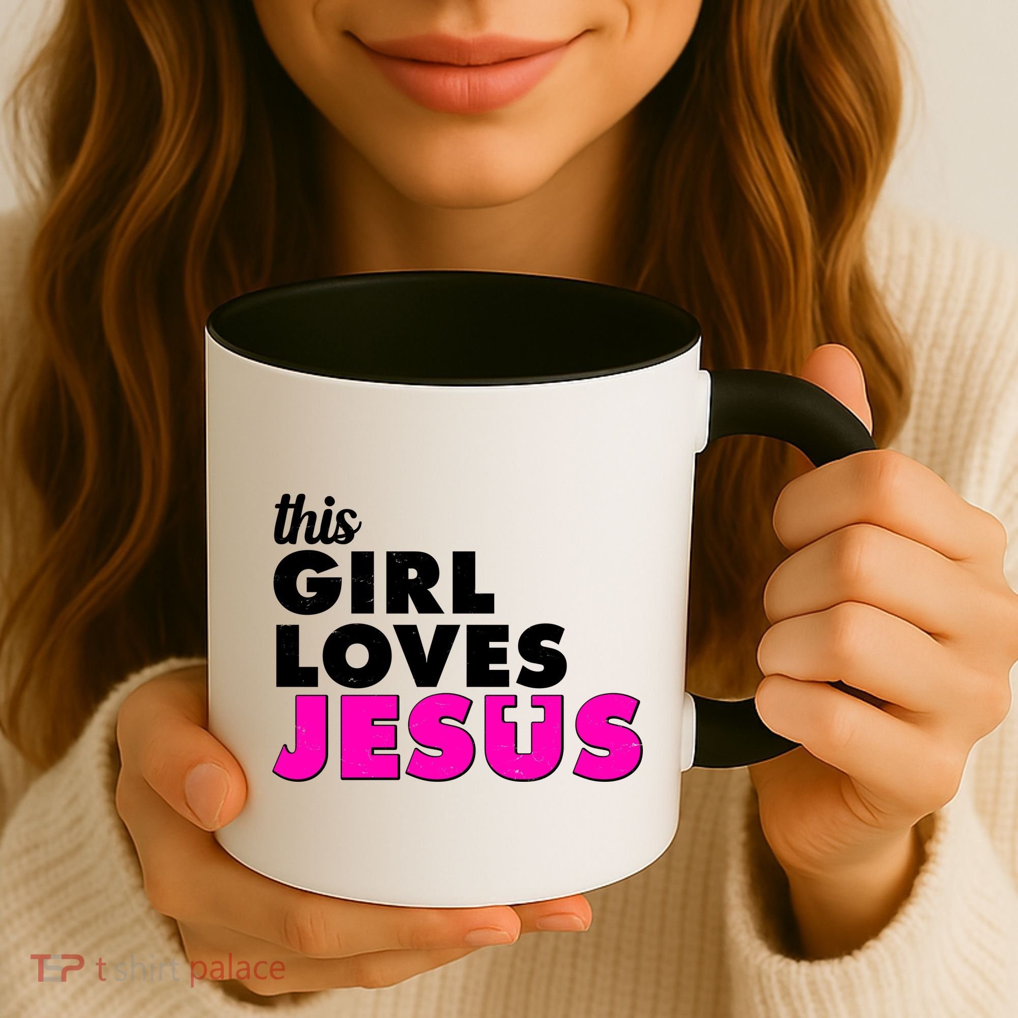 Inspirational This Girl Loves Jesus Coffee Mug