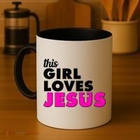 Inspirational This Girl Loves Jesus Coffee Mug thumb 4