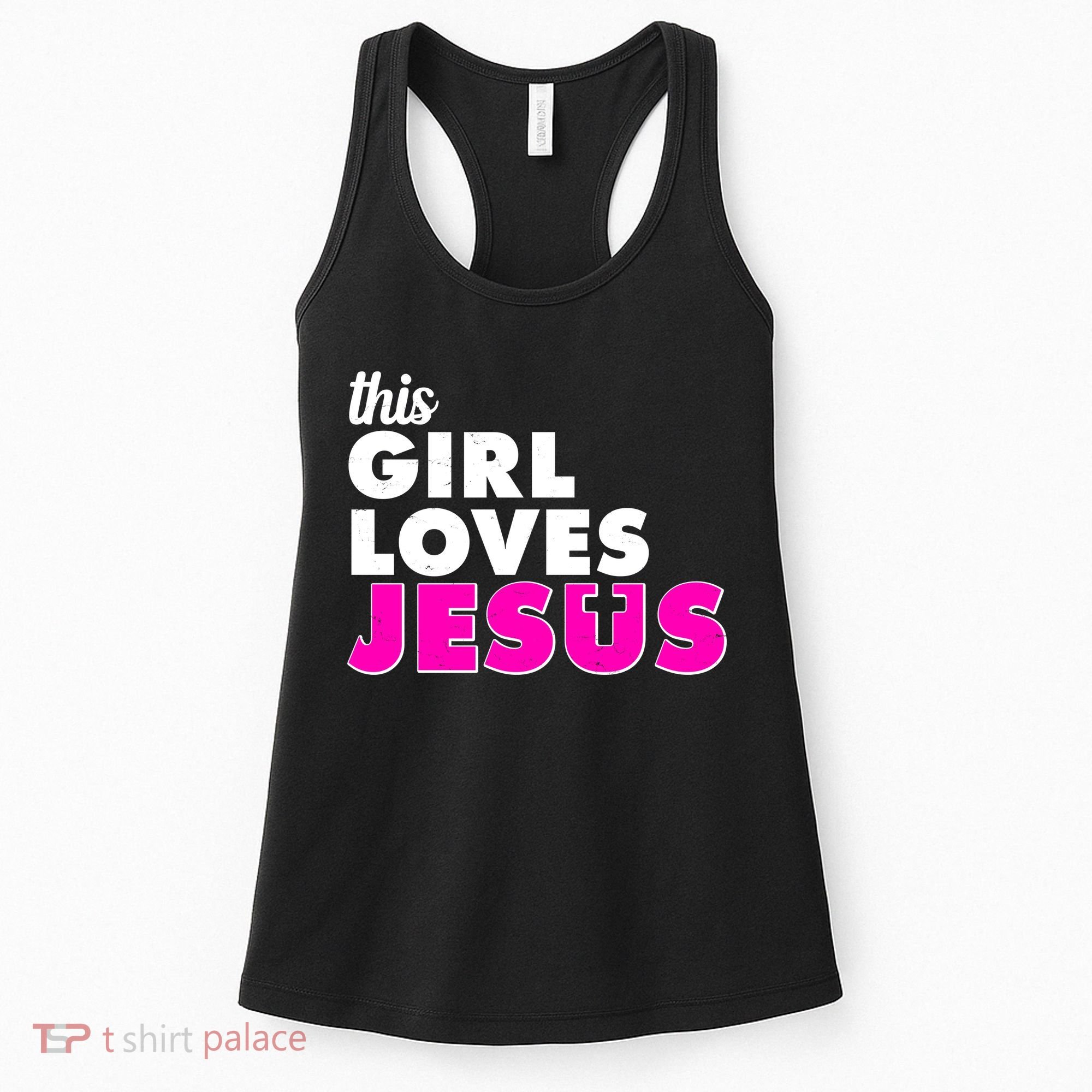 Inspirational This Girl Loves Jesus Women's Tank Top