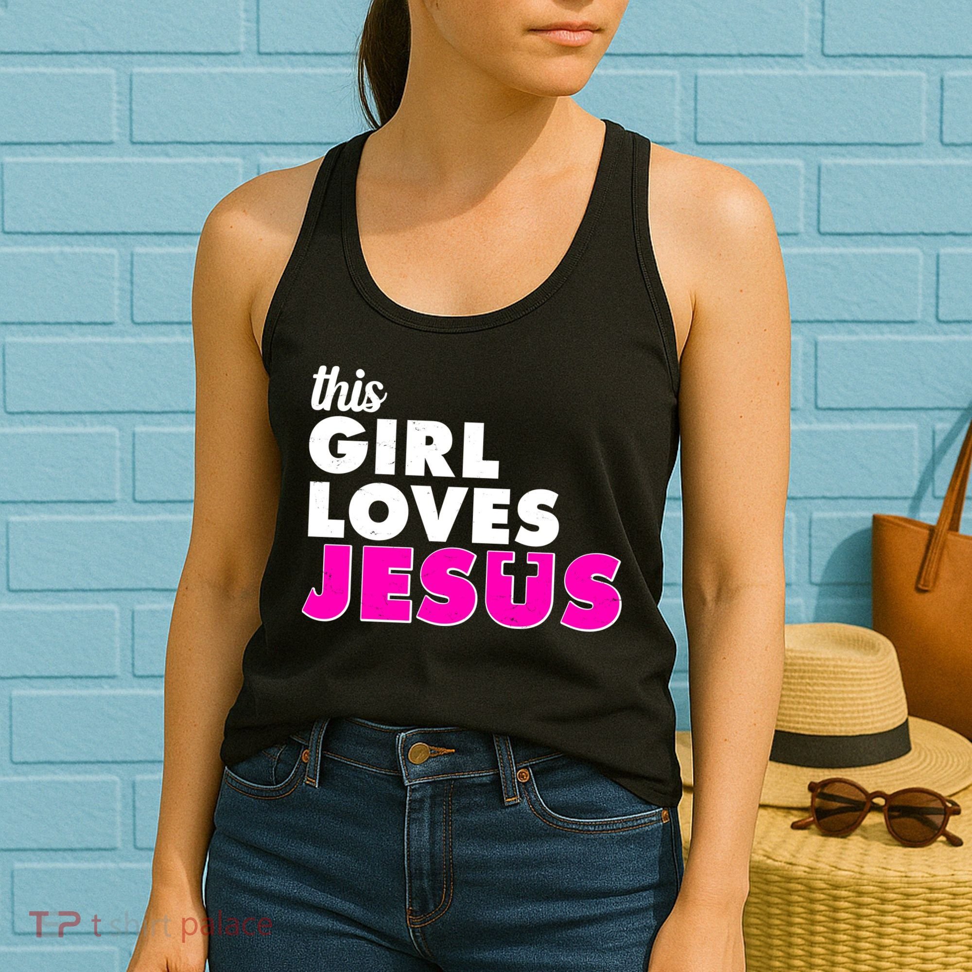 Inspirational This Girl Loves Jesus Women's Tank Top