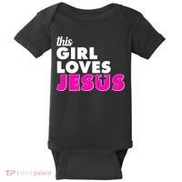 Inspirational This Girl Loves Jesus Baby Bodysuit thumb 0