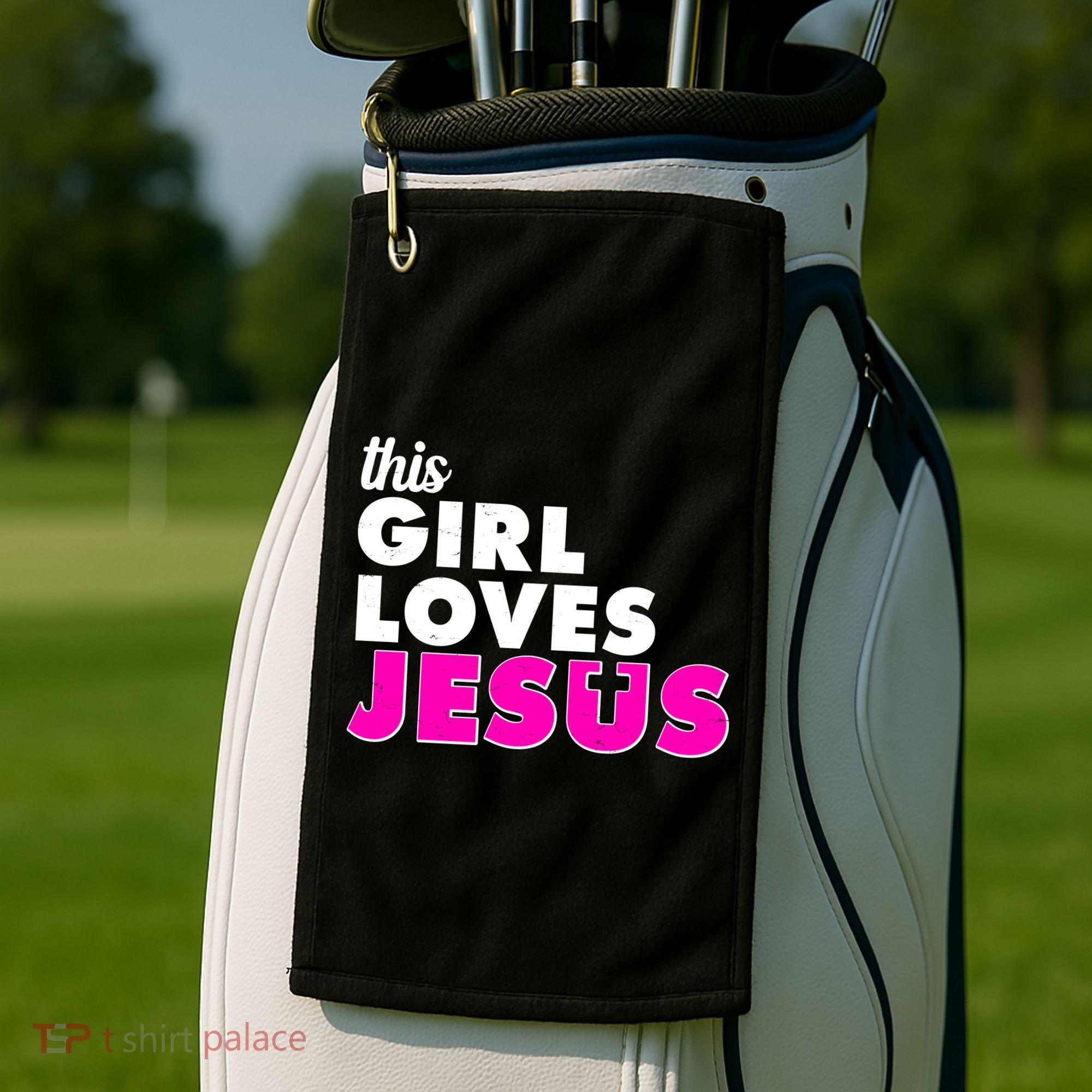Inspirational This Girl Loves Jesus Golf Towel