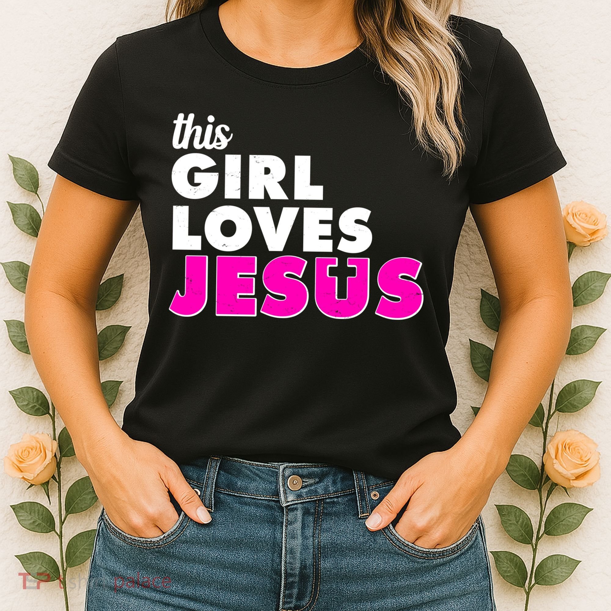 Inspirational This Girl Loves Jesus Women's T-Shirt
