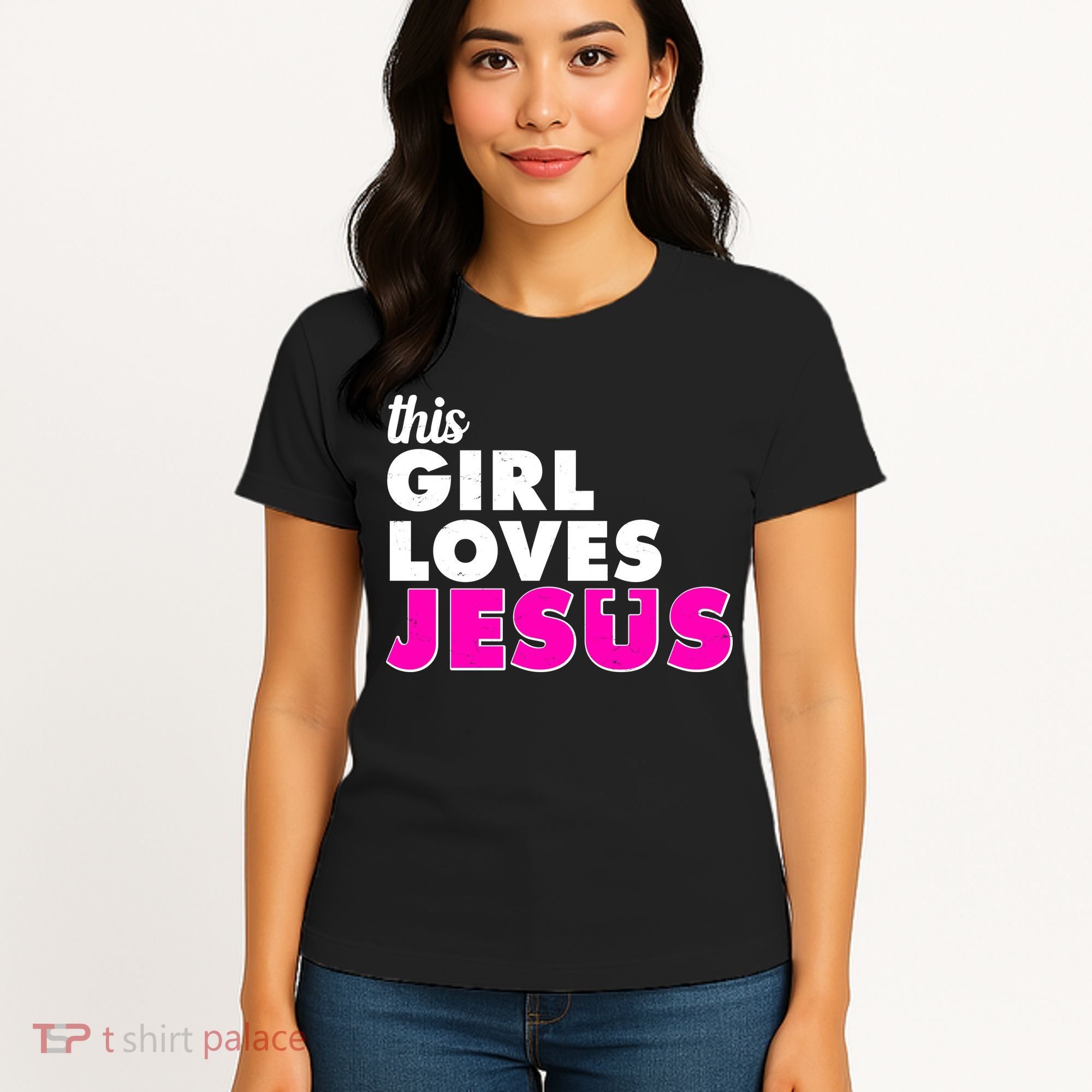 Inspirational This Girl Loves Jesus Women's T-Shirt
