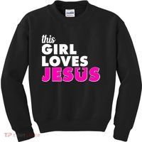 Inspirational This Girl Loves Jesus Kids Sweatshirt thumb 0
