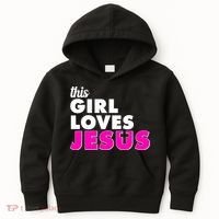 Inspirational This Girl Loves Jesus Kids Hoodie thumb 0
